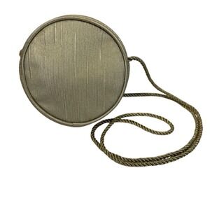 Vintage Amarige de Givenchy Gold Purse Small 5" Shoulder Round 24" Arm Drop